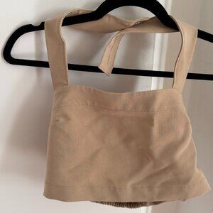 Abercrombie & Fitch tan halter crop top